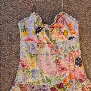 Alice + Olivia White Floral Lace Dress